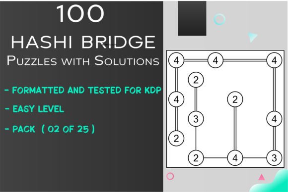100 Easy Hashi Bridge Puzzles 2 of 25: A Practical Resource for Puzzle Book Creation