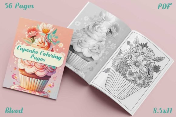 Cupcake Coloring Book Interior for KDP