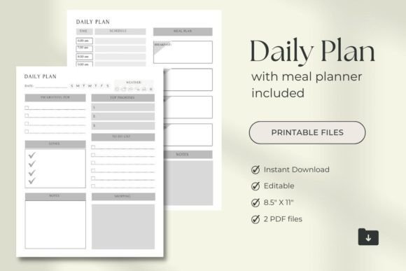 Daily Plan with Meal Planner Printable: A Strategic Tool for Intentional Living and Sustainable Productivity