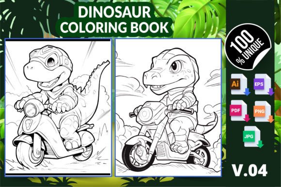 Dinosaur Coloring Book KDP Interior V04