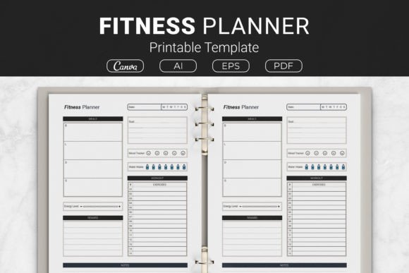 Fitness Planner Printable Template for Balanced Health