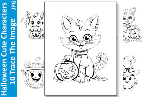 Halloween Characters - 10 Trace Image: A Practical Resource for Creative Projects and Learning Activities