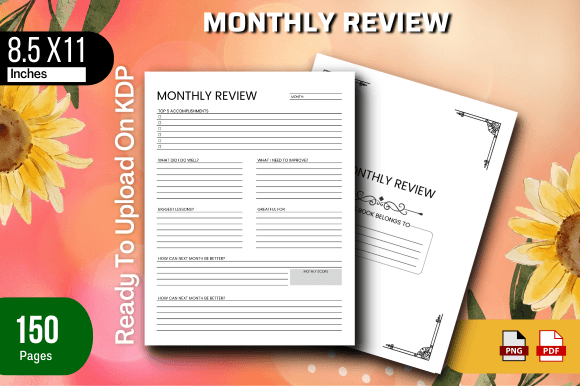 Monthly Review Interior for KDP: A Practical Toolkit for Creating Reflective Journals