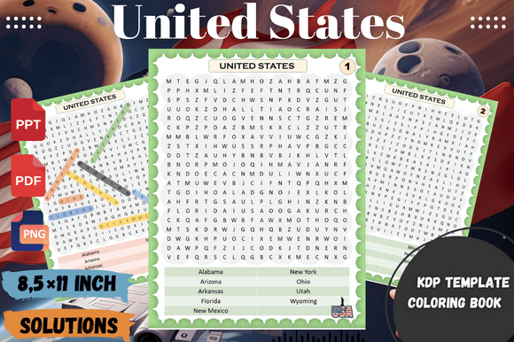 United States Word Search Puzzle for Fun and Learning
